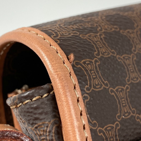 Celine Macadam Pattern Canvas Shoulder Bag Brown - Picture 6 of 7